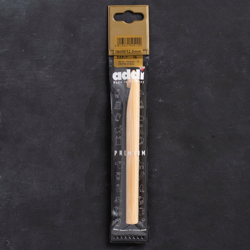 Addi 12mm 15cm Bamboo Crochet Hook – 545-7