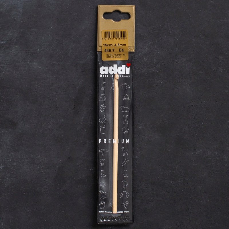 Addi 4.5mm 15cm Bamboo Crochet Hook – 545-7