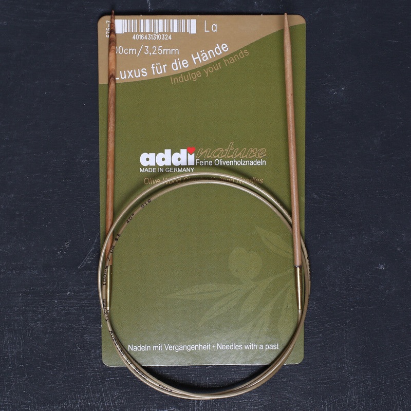 Addi Olive Wood 3.25mm 100cm Circular Knitting Needles – 575-7