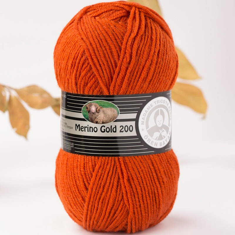Madame Tricote Paris Merino Gold 200 Knitting Yarn, Brick Color – 107-1842