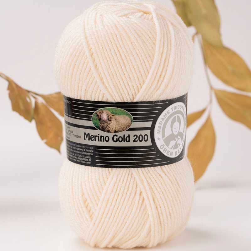 Madame Tricote Paris Merino Gold 200 Knitting Yarn, Cream – 4-1842