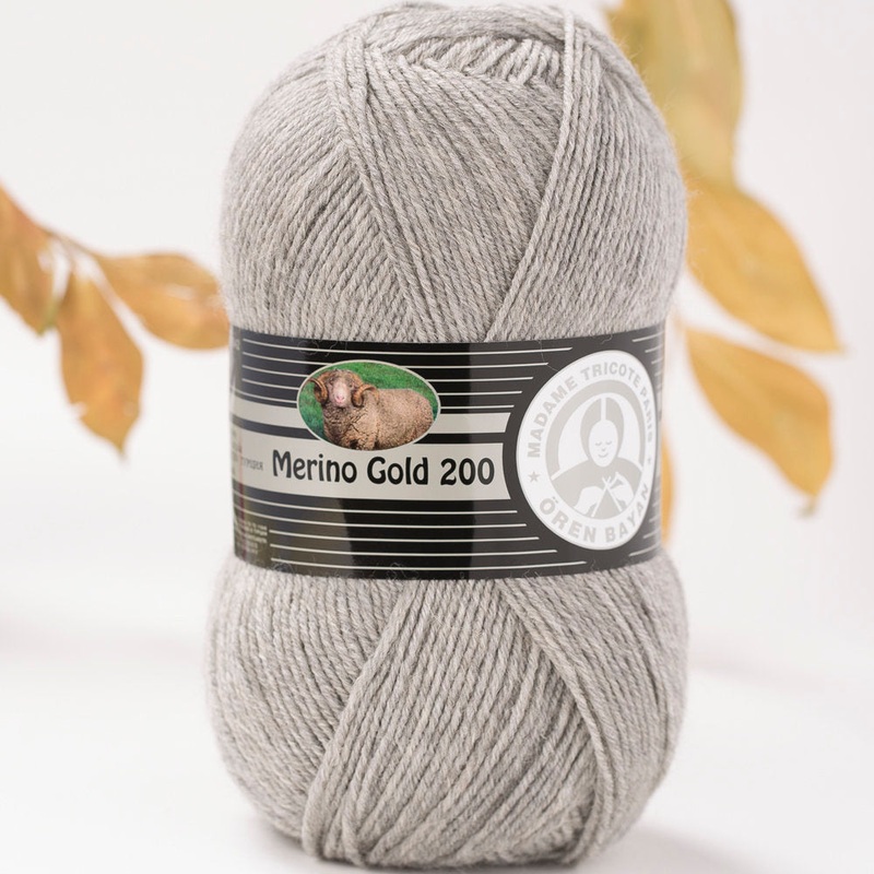 Madame Tricote Paris Merino Gold 200 Knitting Yarn, Grey – 7-1842