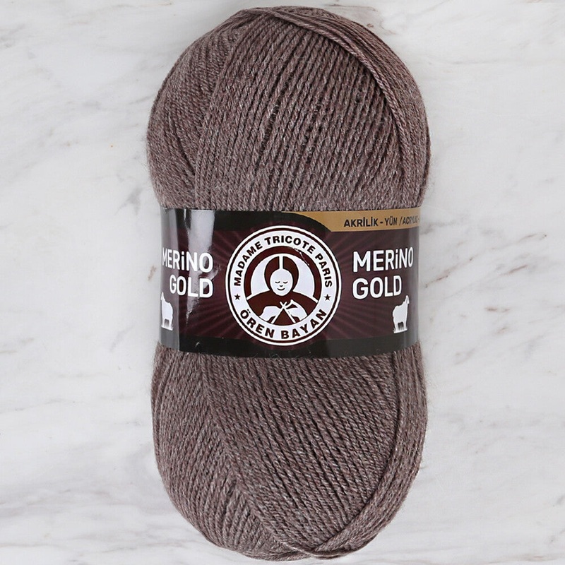 Madame Tricote Paris Merino Gold Knitting Yarn, Brown – 14-1778