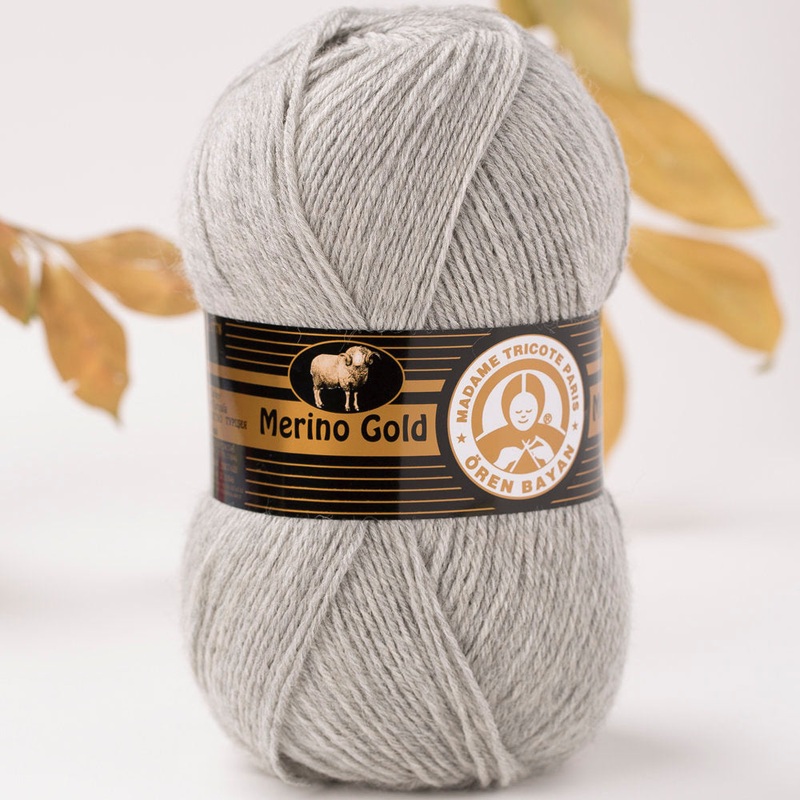 Madame Tricote Paris Merino Gold Knitting Yarn, Grey – 7-1778