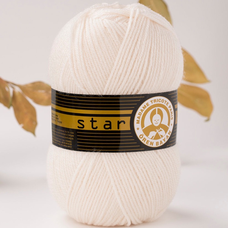 Madame Tricote Paris Star Knitting Yarn, Cream – 4-1754