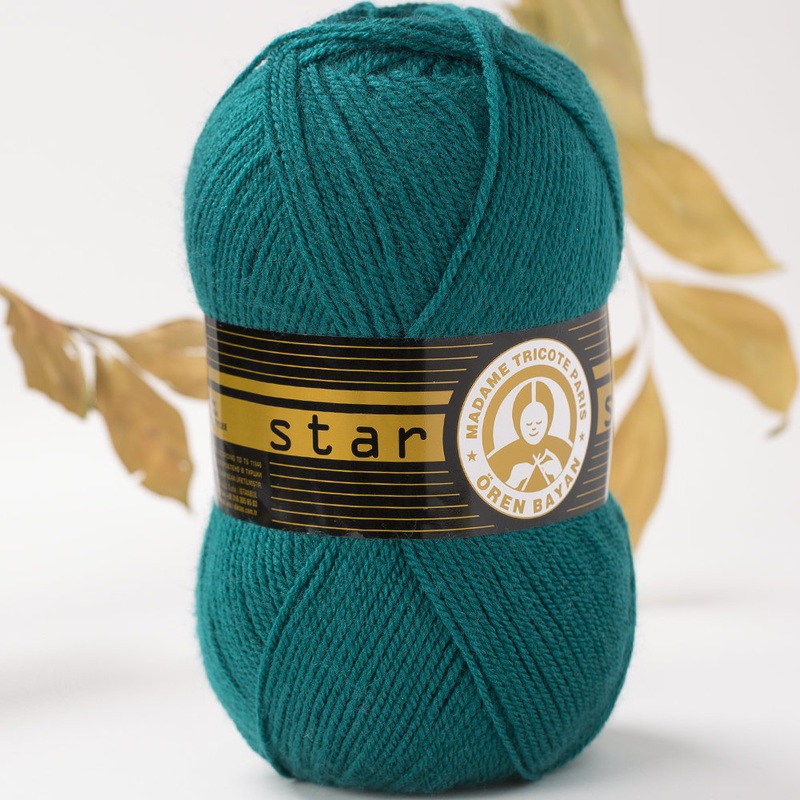 Madame Tricote Paris Star Knitting Yarn, Petrol  Green – 105-1754