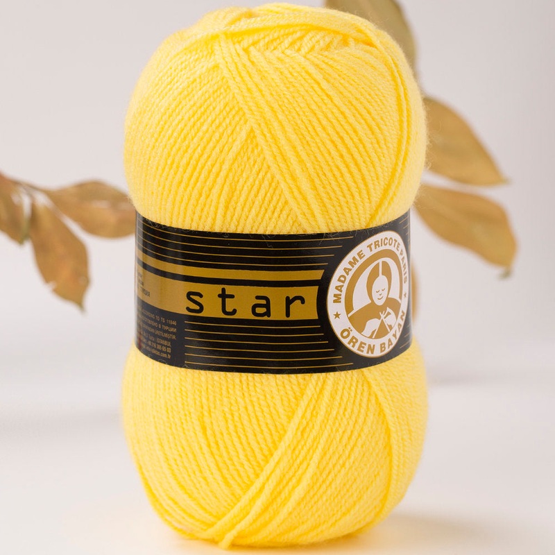 Madame Tricote Paris Star Knitting Yarn, Yellow – 28-1754