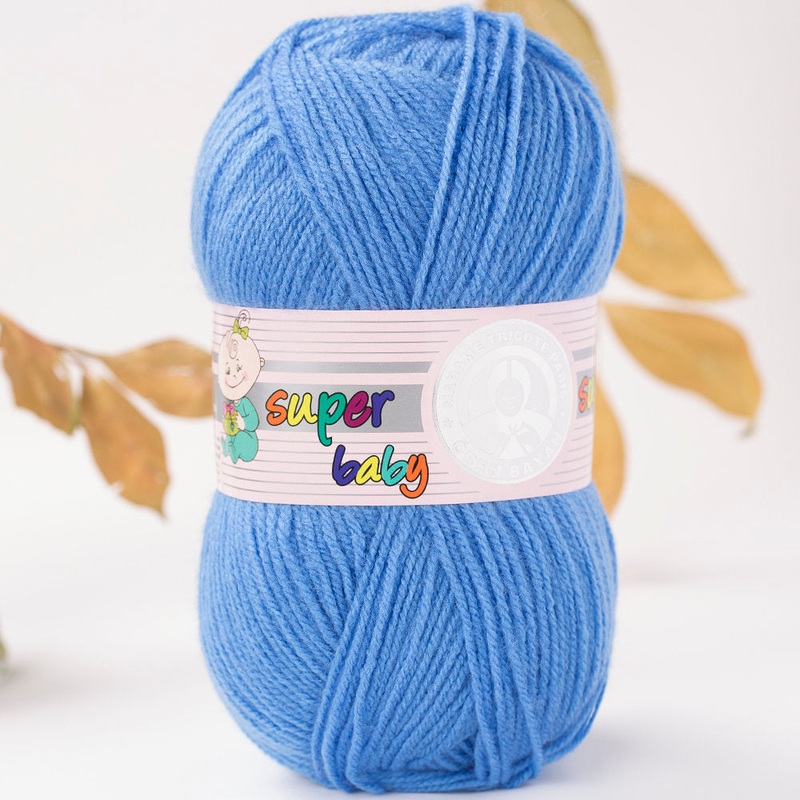 Madame Tricote Paris Super Baby Knitting Yarn, Blue – 15-1758