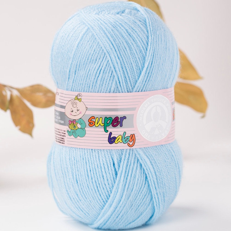 Madame Tricote Paris Super Baby Knitting Yarn, Light Blue – 11-1758