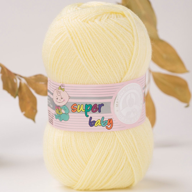 Madame Tricote Paris Super Baby Knitting Yarn, Light Yellow – 98-1758