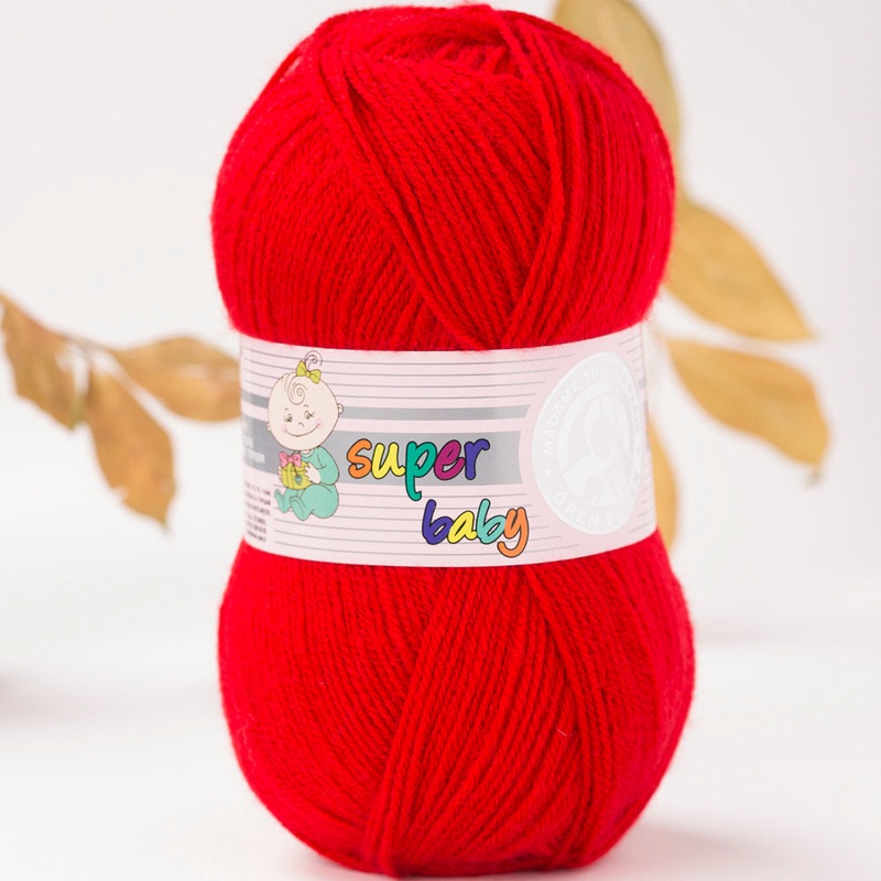 Madame Tricote Paris Super Baby Knitting Yarn, Red – 33-1758
