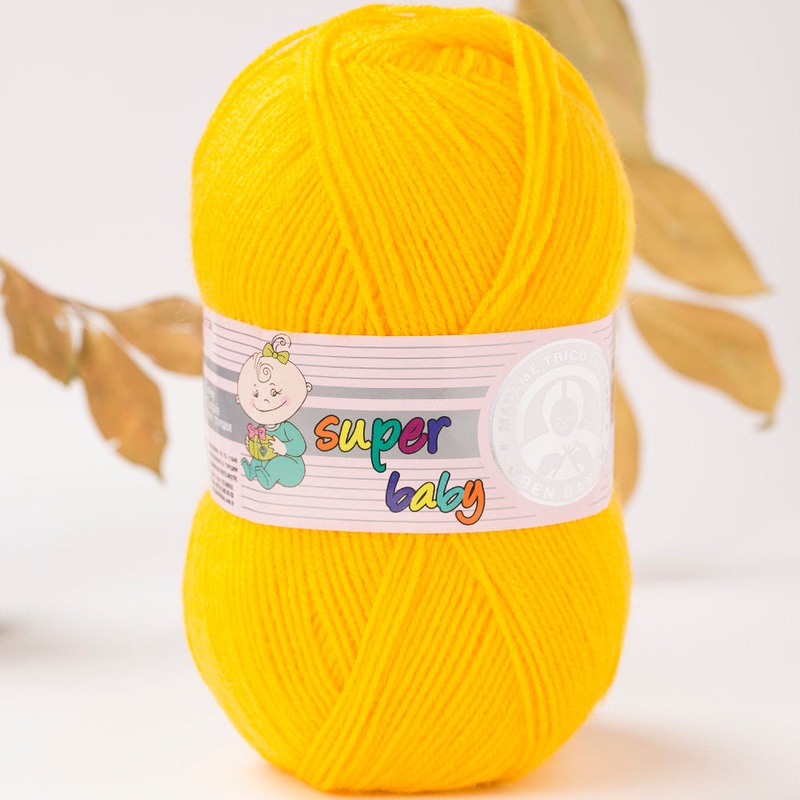 Madame Tricote Paris Super Baby Knitting Yarn, Yellow – 29-1758