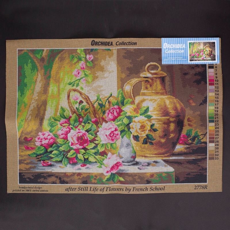 Orchidea 50x70cm Printed Gobelin, French School – Still Life of Flowers – 2778R