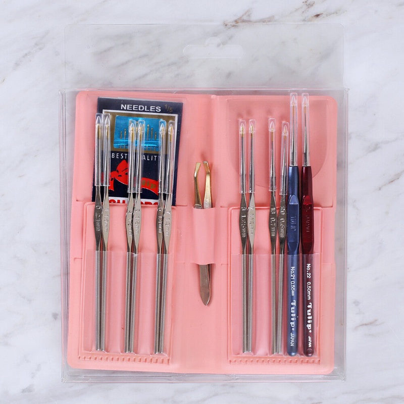 Tulip Crochet Hook Set for Lace, Pink