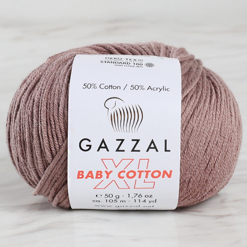 Gazzal Baby Cotton XL Baby Yarn, Light Brown – 3434XL