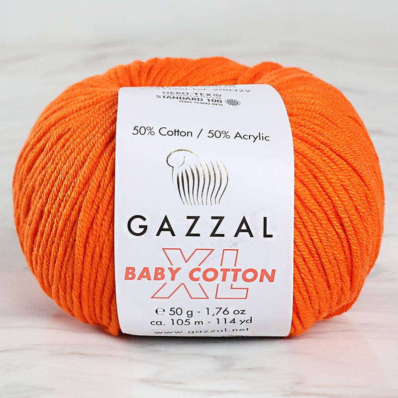 Gazzal Baby Cotton XL Baby Yarn, Orange – 3419XL