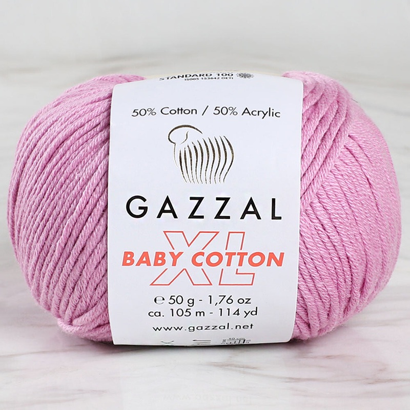 Gazzal Baby Cotton XL Baby Yarn, Pink – 3422XL