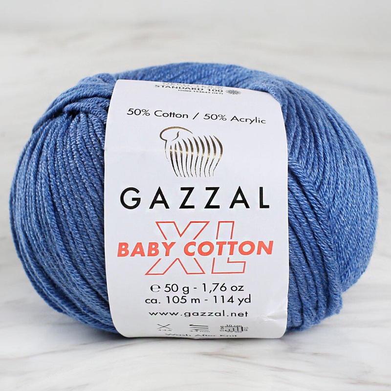 Gazzal Baby Cotton XL Knitting Yarn, Blue – 3431XL