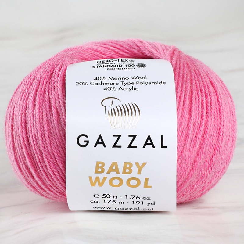 Gazzal Baby Wool Knitting Yarn, Pink – 831