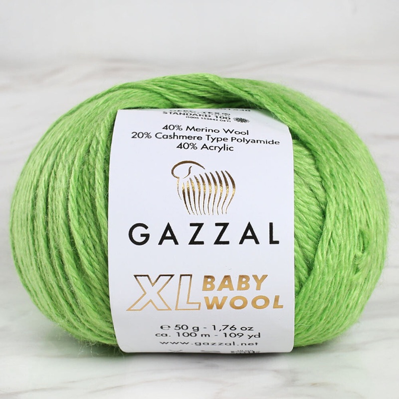 Gazzal Baby Wool XL Knitting Yarn, Green – 821XL