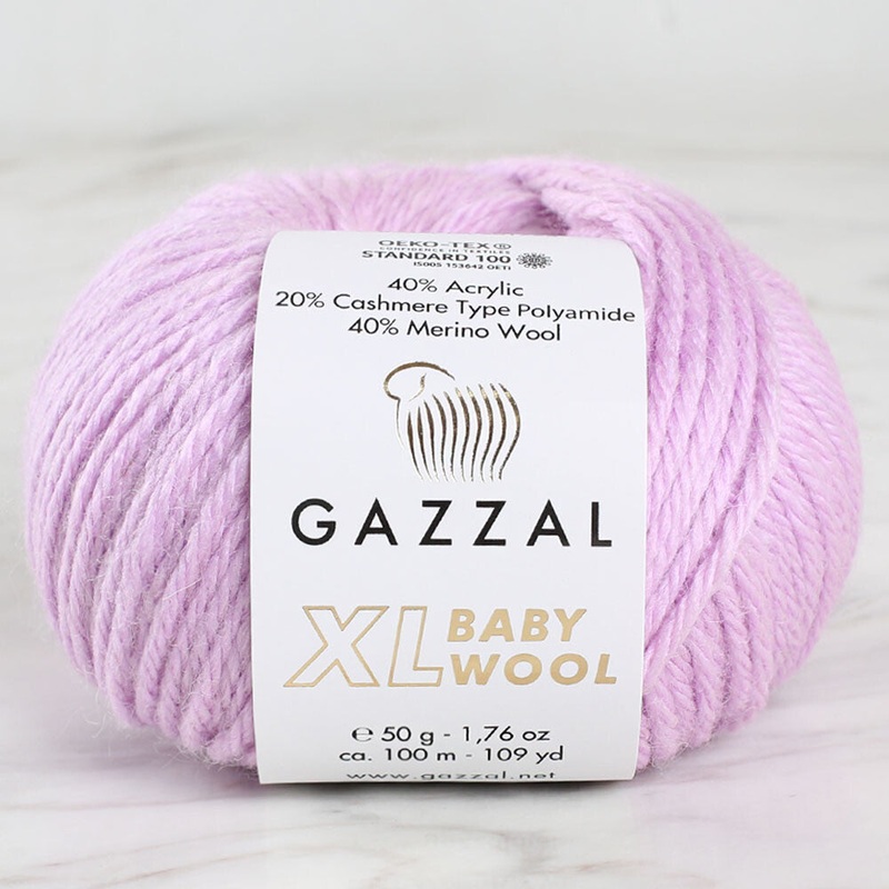 Gazzal Baby Wool XL Knitting Yarn, Lilac – 823XL