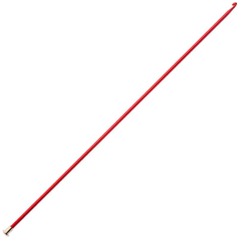 Kartopu 2.5 mm 35 cm Metal Single Ended Tunisian/Afghan Crochet Hook, Red