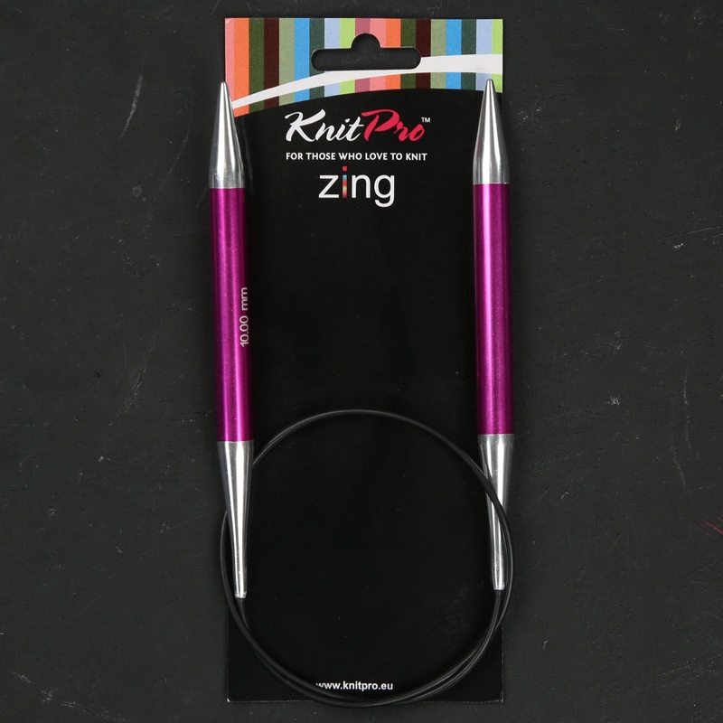 KnitPro Zing 10 mm 60 cm Metal Circular Needle, Ruby – 47108