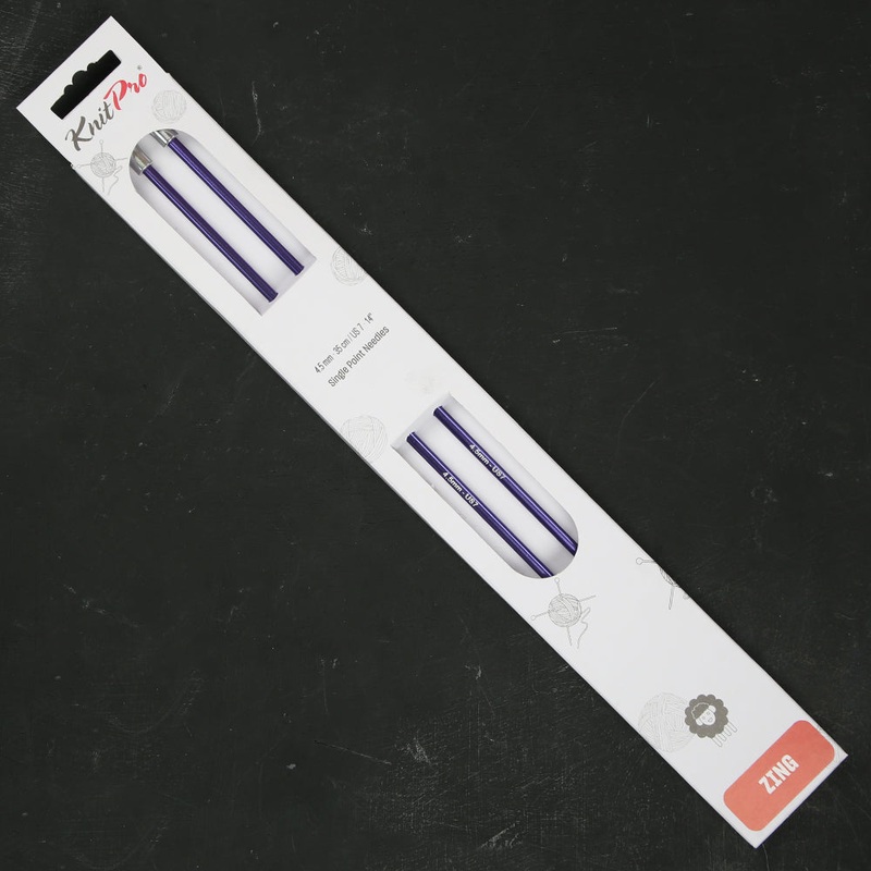 KnitPro Zing 4.5 mm 35 cm Metal Knitting Needles, Lolite – 47300