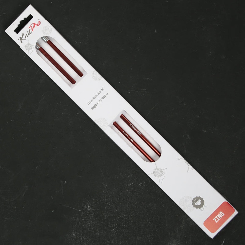 KnitPro Zing 5.5 mm 35 cm Metal Knitting Needles, Sienna – 47302