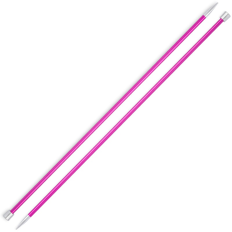 KnitPro Zing 5 mm 35 cm Metal Knitting Needles, Ruby – 47301