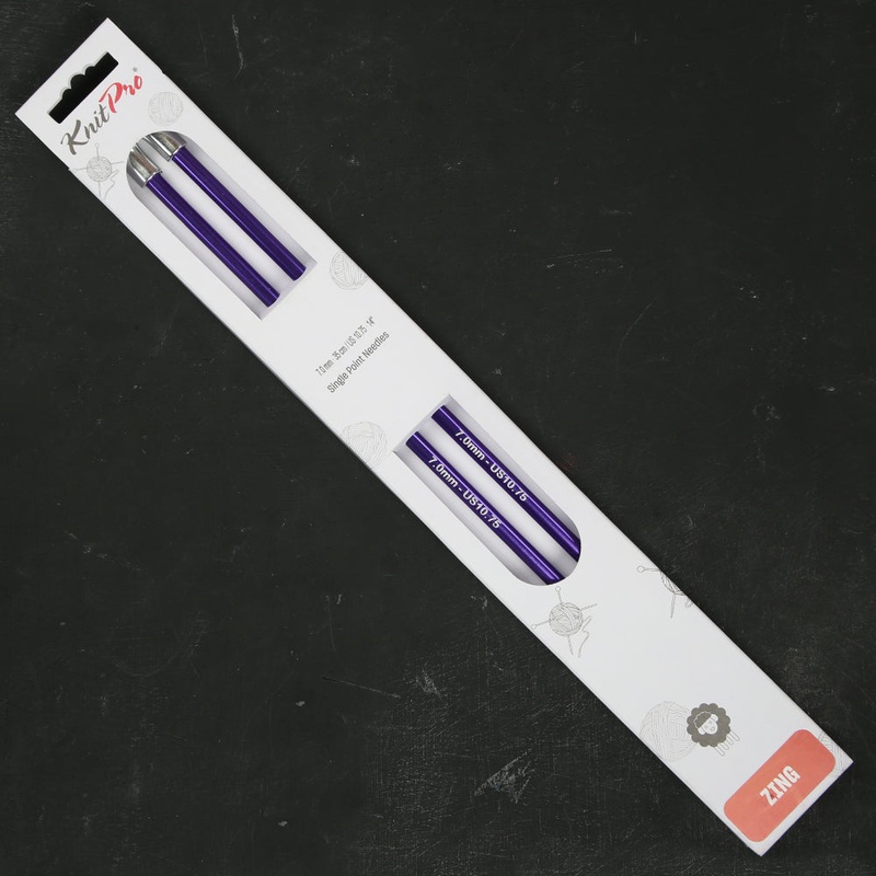 KnitPro Zing 7 mm 35 cm Metal Knitting Needles, Amethyst – 47305