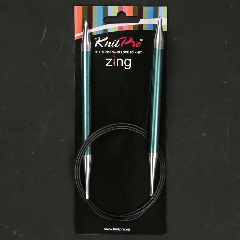 KnitPro Zing 8 mm 100 cm Metal Circular Needle, Emrald – 47166