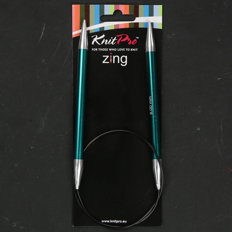 KnitPro Zing 8 mm 60 cm Metal Circular Needle, Emrald – 47106