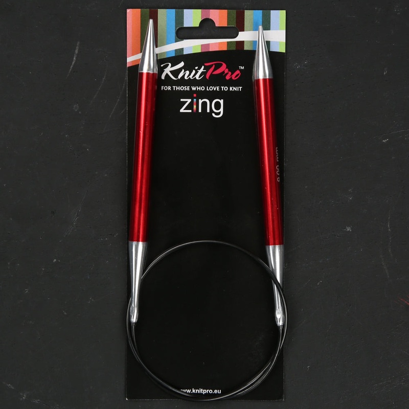 KnitPro Zing 9 mm 60 cm Metal Circular Needle, Garnet – 47107