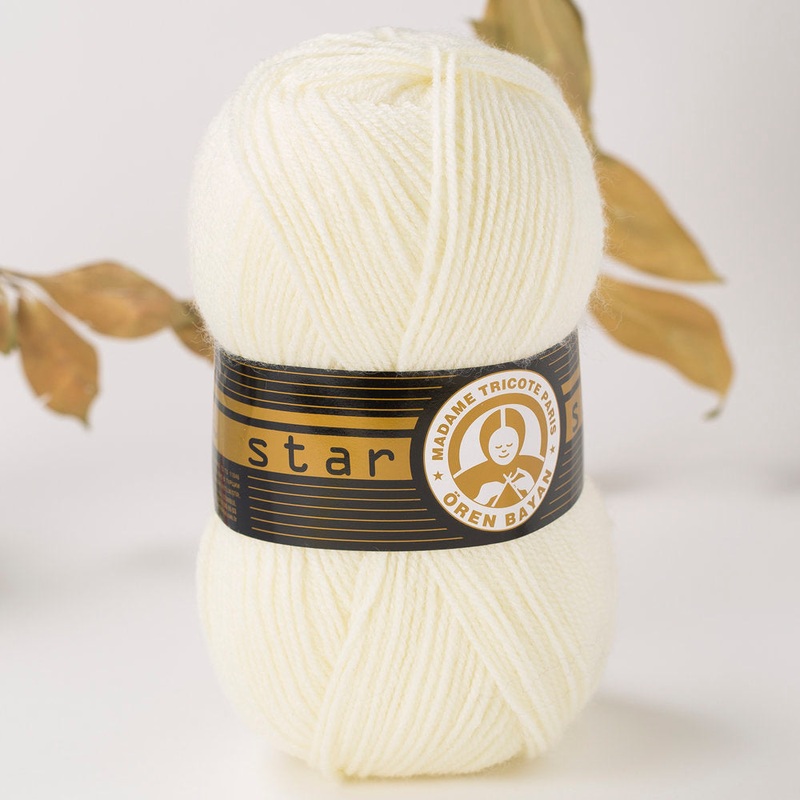 Madame Tricote Paris Star Knitting Yarn, Cream – 05-1754