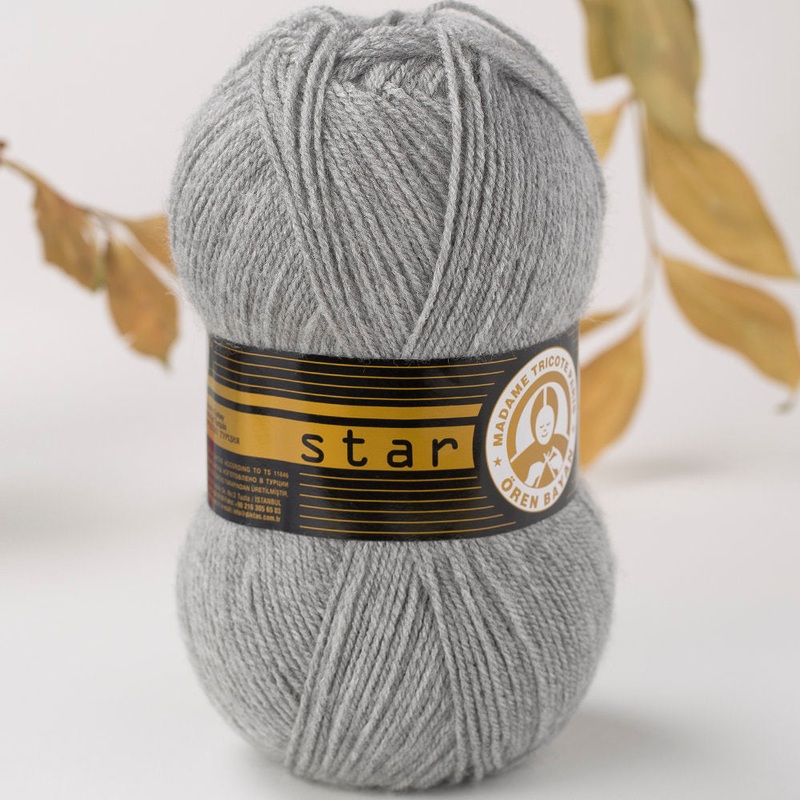 Madame Tricote Paris Star Knitting Yarn, Grey – 07-1754