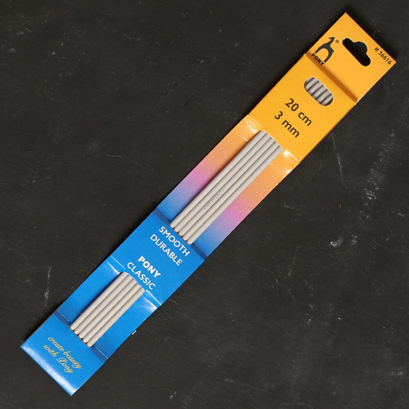 Pony 3 mm 20 cm Aluminium Double Pointed Needles, Set of 5 – 36616
