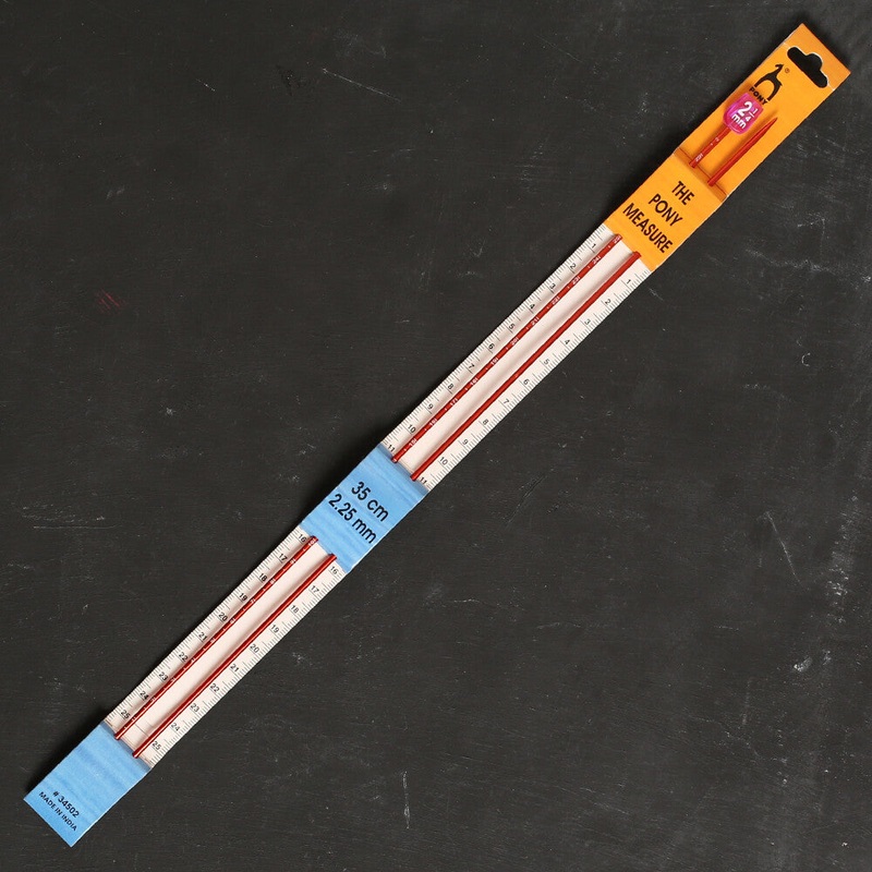 Pony Measure 2.25 mm 35 cm Aluminium Knitting Needles, Orange – 34502