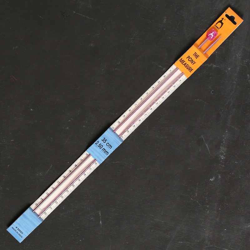 Pony Measure 2.5 mm 35 cm Aluminium Knitting Needles, Lavender – 34503