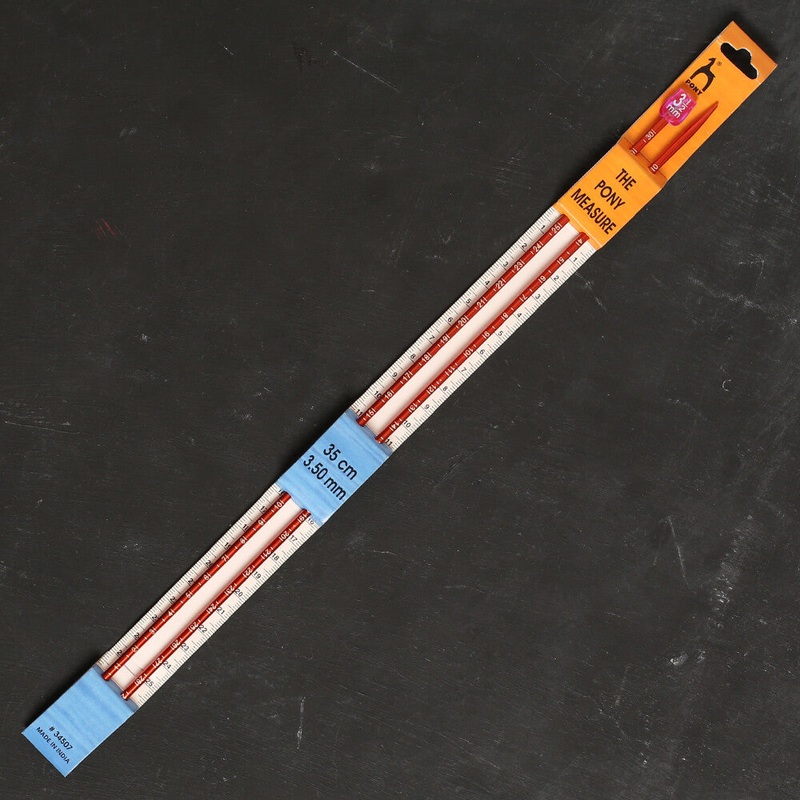 Pony Measure 3.5 mm 35 cm Aluminium Knitting Needles, Orange – 34507