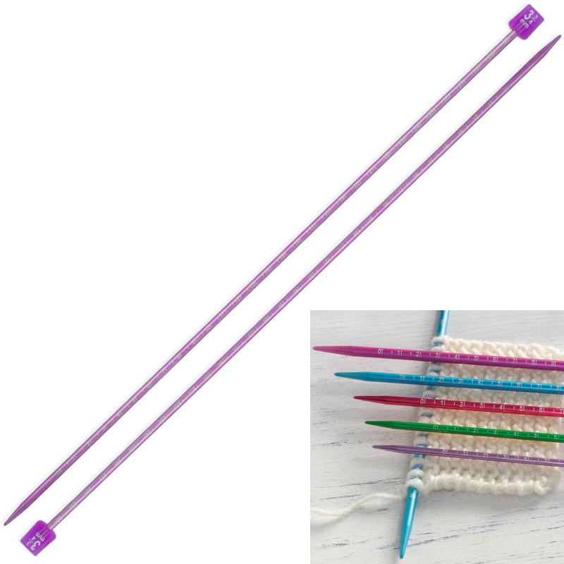Pony Measure 3.75 mm 35 cm Aluminium Knitting Needles, Lavender – 34508