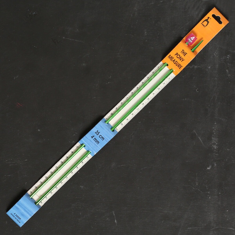 Pony Measure 4 mm 35 cm Aluminium Knitting Needles, Mid Green – 34509