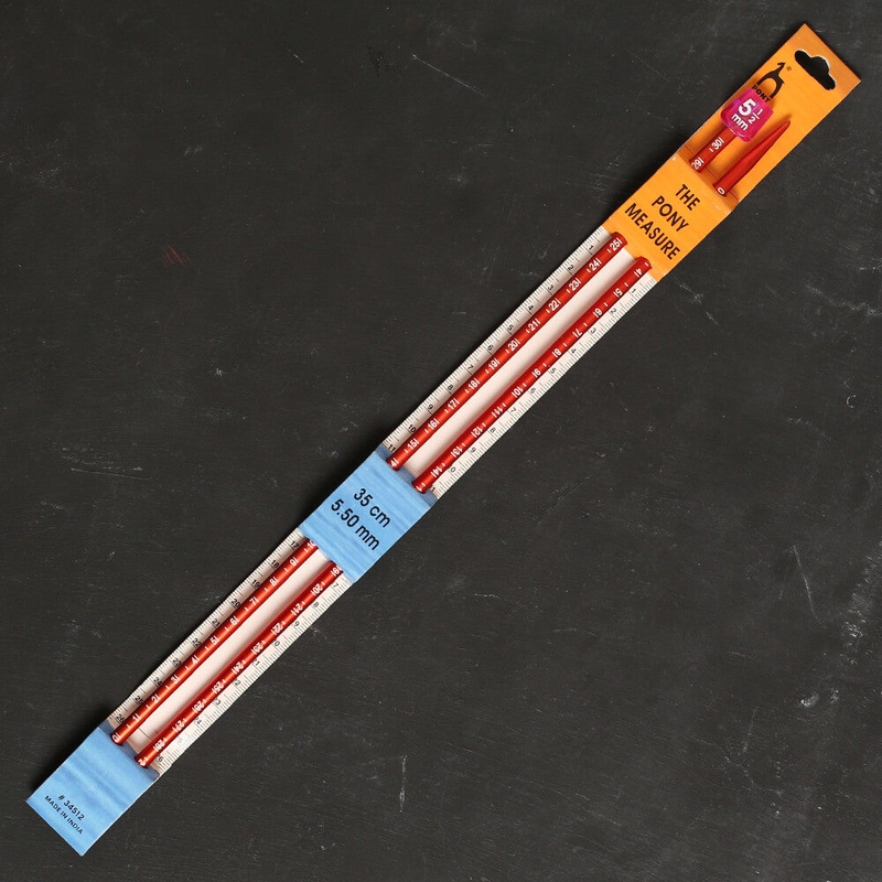 Pony Measure 5.5 mm 35 cm Aluminium Knitting Needles, Orange – 34512
