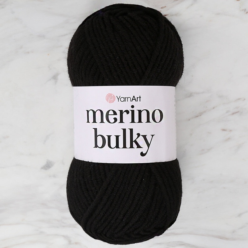 YarnArt Merino Bulky Yarn, Black – 585