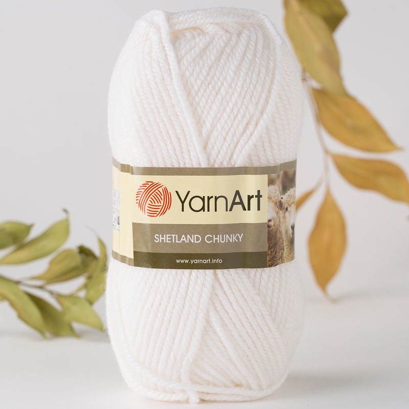 YarnArt Shetland Chunky Yarn, White – 601