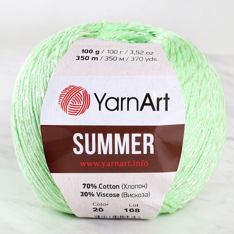 YarnArt Summer Yarn, Green – 20