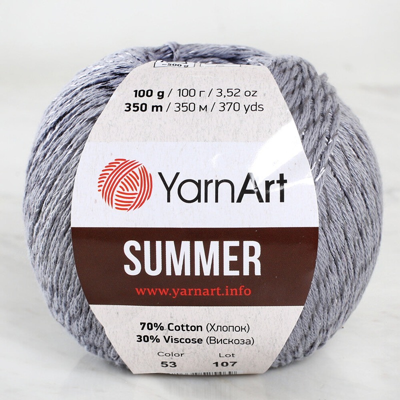 YarnArt Summer Yarn, Smoked Grey – 53