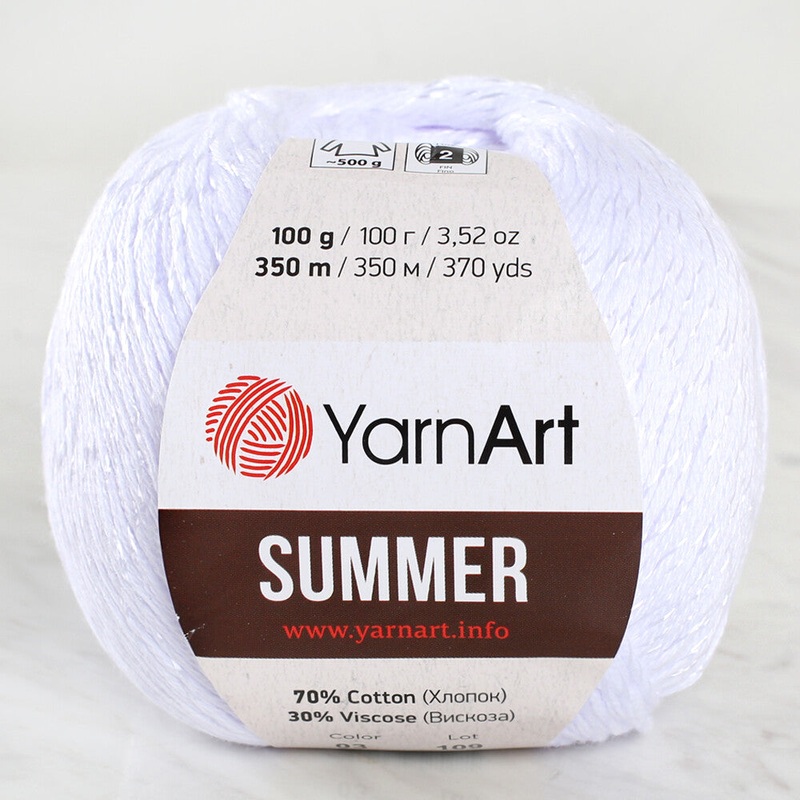 YarnArt Summer Yarn, White – 03