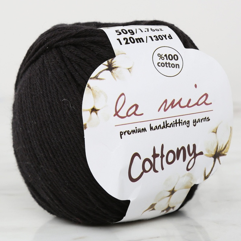 La Mia Cottony Baby Yarn, Black – L021