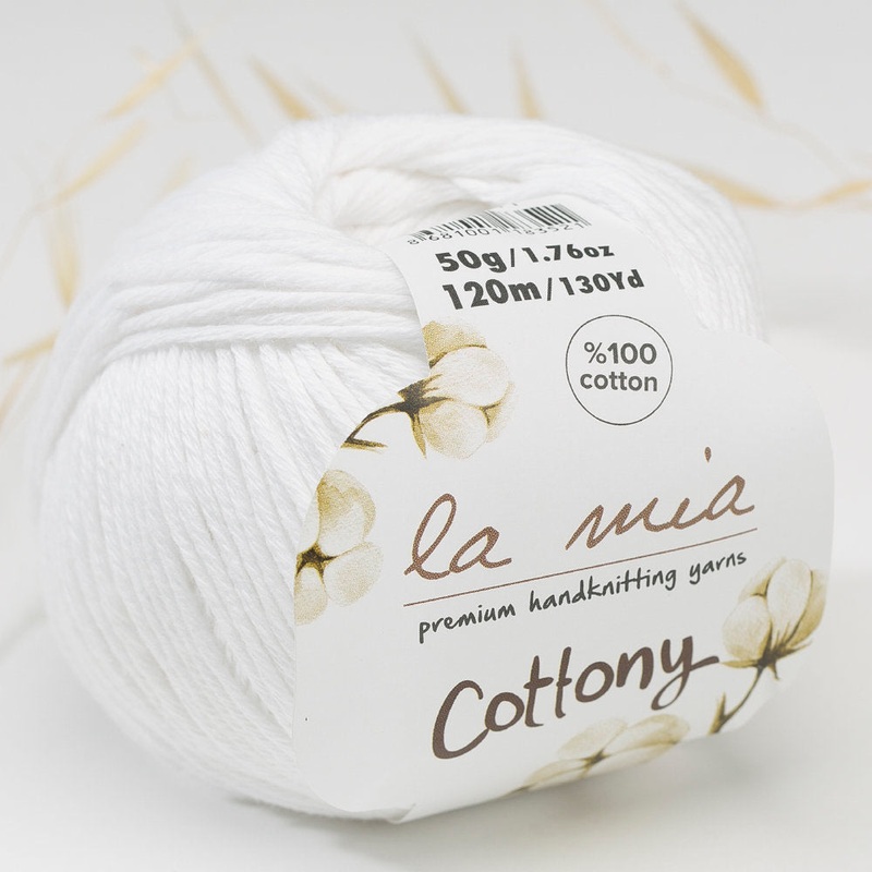 La Mia Cottony Baby Yarn, White – L001